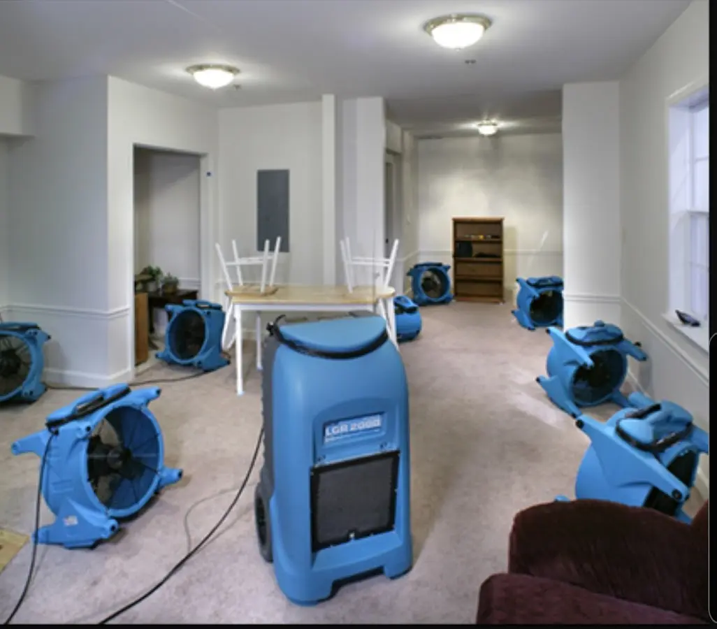 Air movers and dehumidifier setup for Water Extraction & Removal in Green Valley